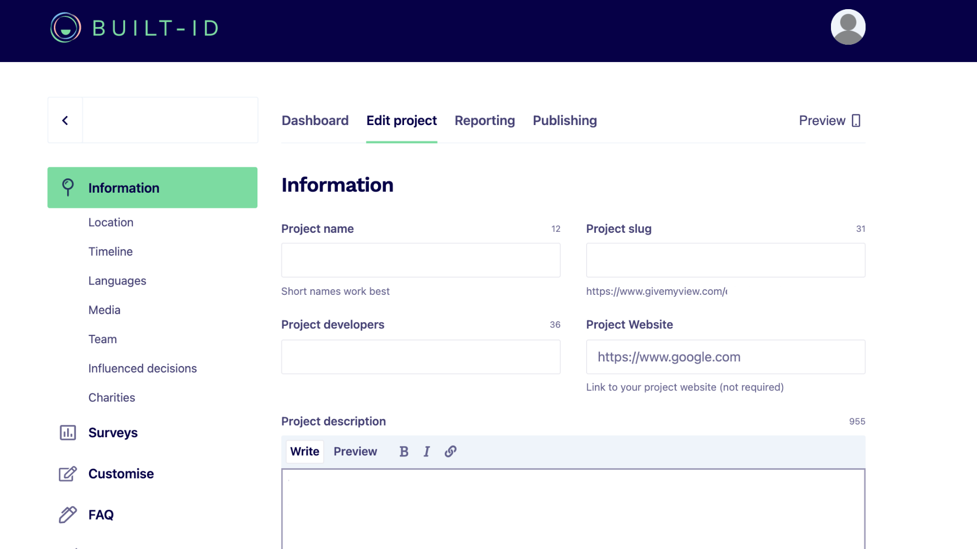 screenshot of Give My View